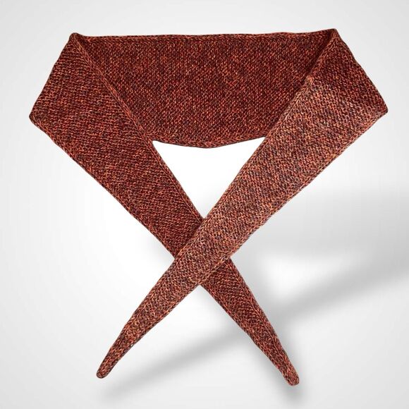 Sophie Scarf Brown Burnt Orange Wool Neck Warmer Hand Knit Women Neckerchief - Picture 3 of 8